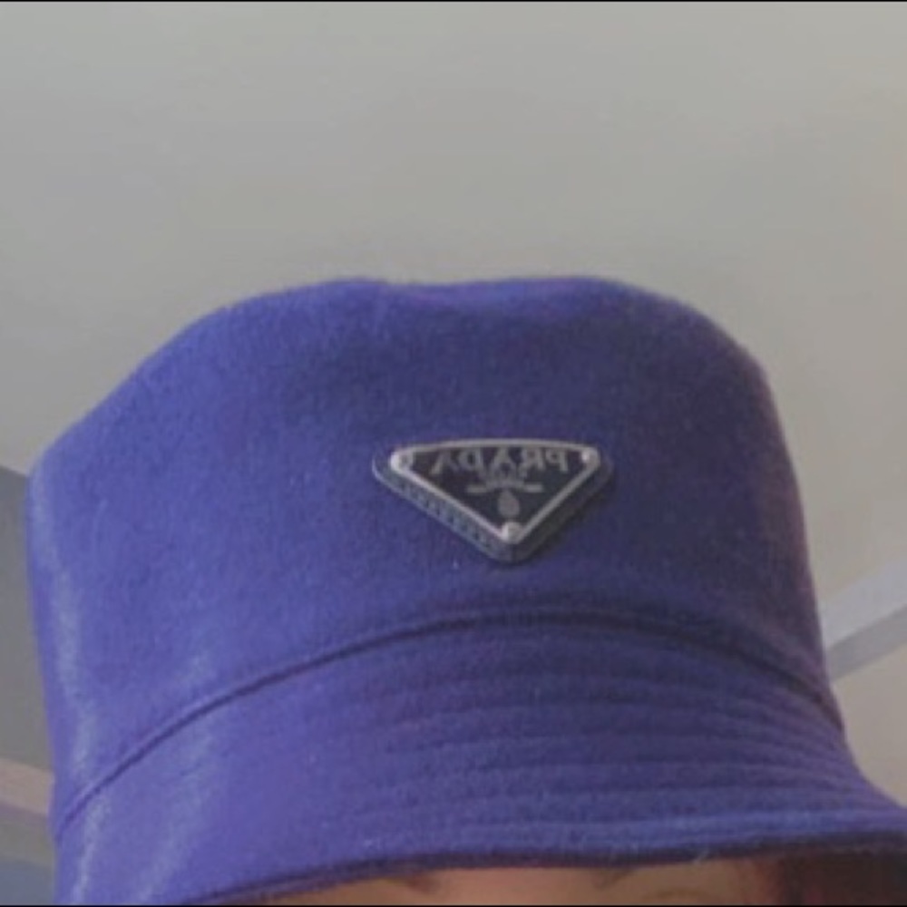 Navy blue wool Prada bucket hat